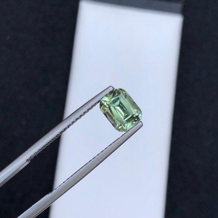 TOURMALINE FOR RING CUSHION CUT YELLOW/GREEN STONE FOR WIRE WRAPPING, 1.20 CRT product image (6)