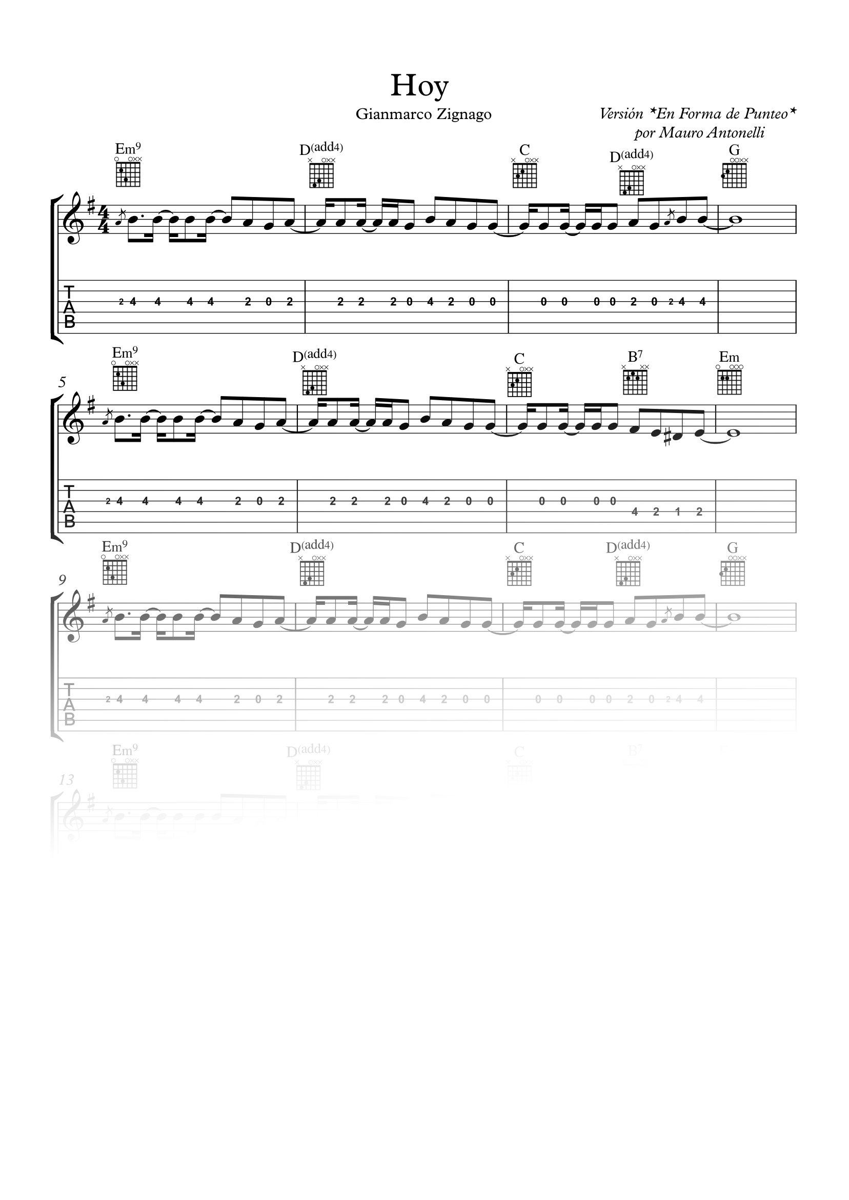 Hoy - Partitura + Tab + Acordes + Pista product image (1)