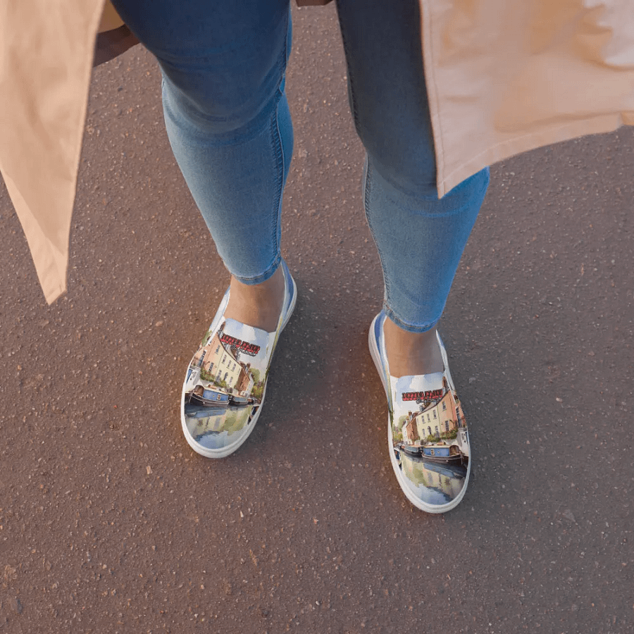 Little Italy - England - All Over Print - Watercolor - Slip On Canvas Shoes product image (3)