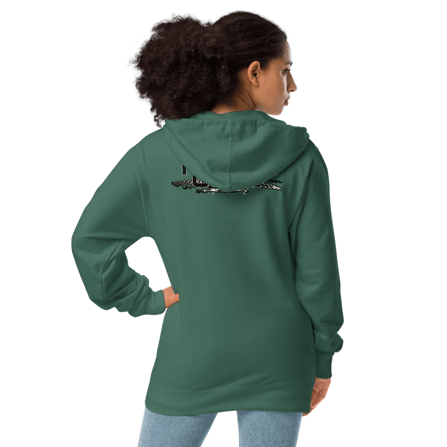 Fleece Zip Up Hoodie - Embroidered - Black HApex Gear White Logo product image (3)