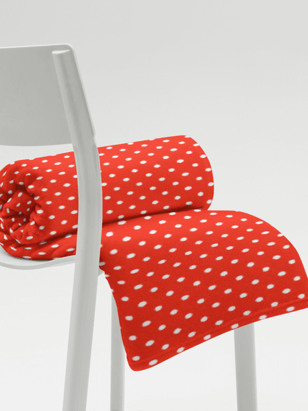 White Polka Dots on Red Throw Blanket product image (5)