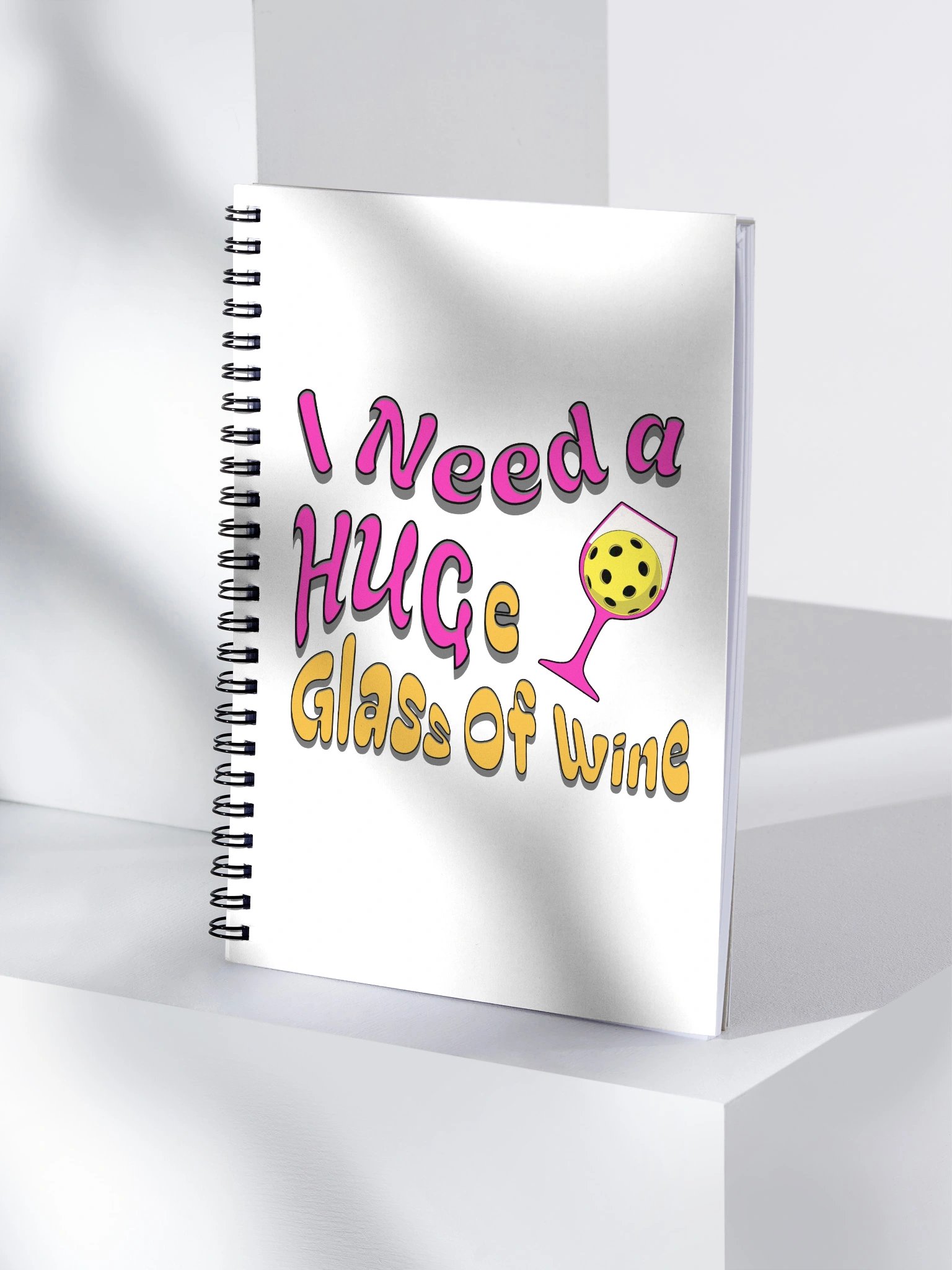 I Need A Huge Glass Of Wine Pickleball Glass Notebook product image (1)