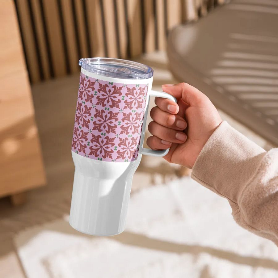 Pink Floral 25 oz Travel Mug product image (6)