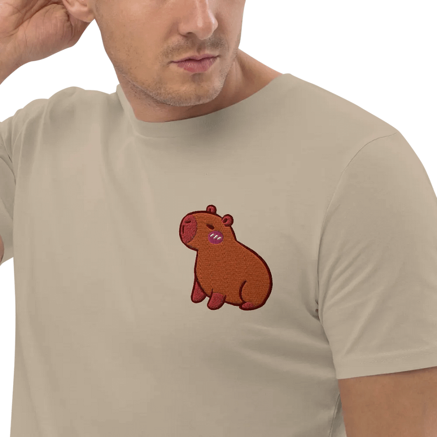 Cute Embroidered Capybara Organic Cotton T-Shirt product image (5)