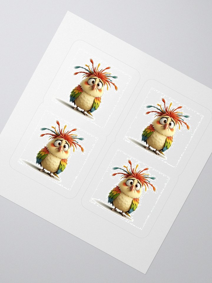 Flustered Featherball – Colorful Cartoon Bird product image (5)
