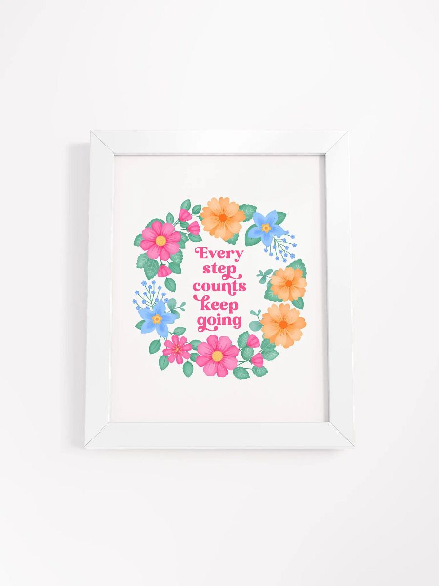Every step counts keep going - Motivational Wall Art White product image (4)