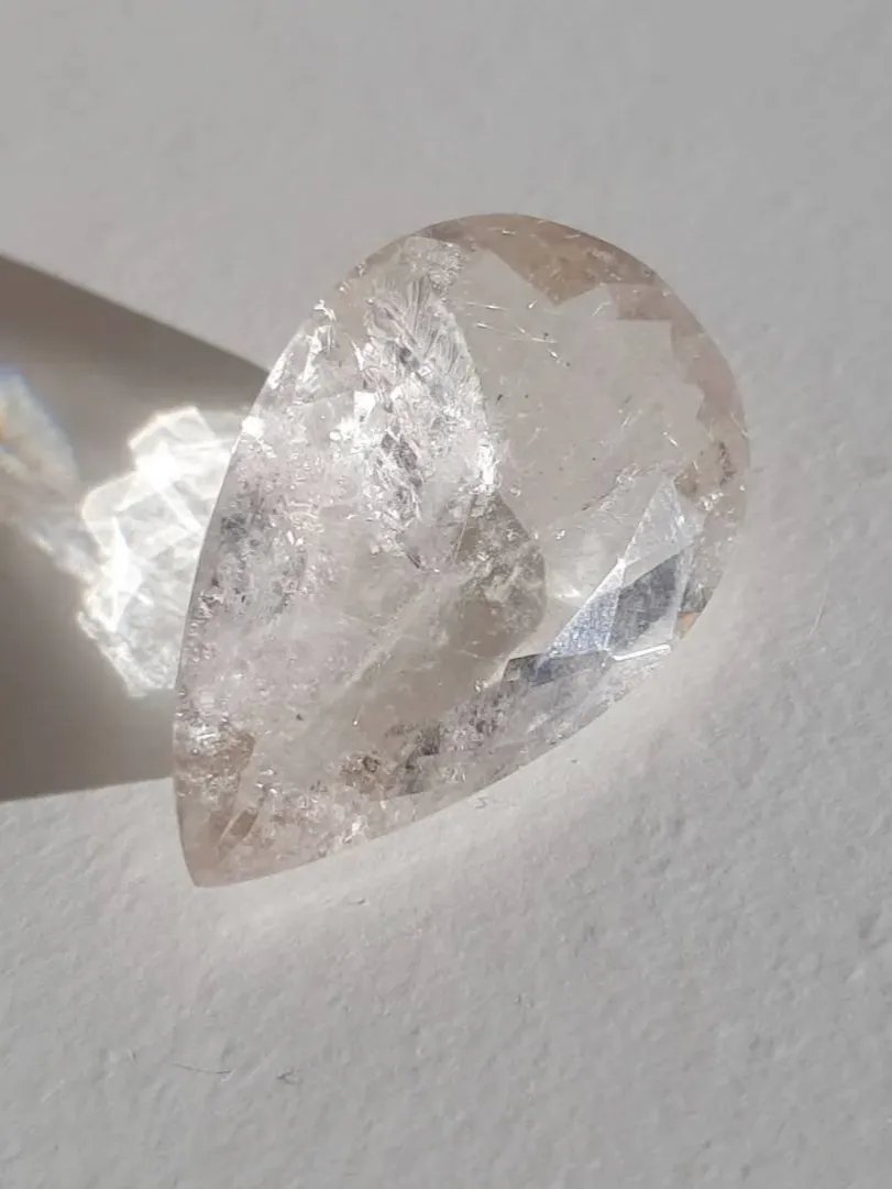 Faceted teardrop golden rutile gem product image (2)