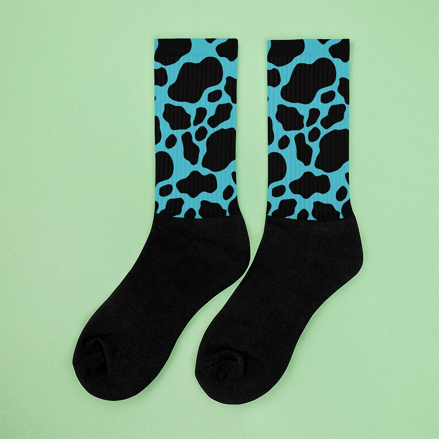 Cow Print Socks - Black & Blue product image (6)