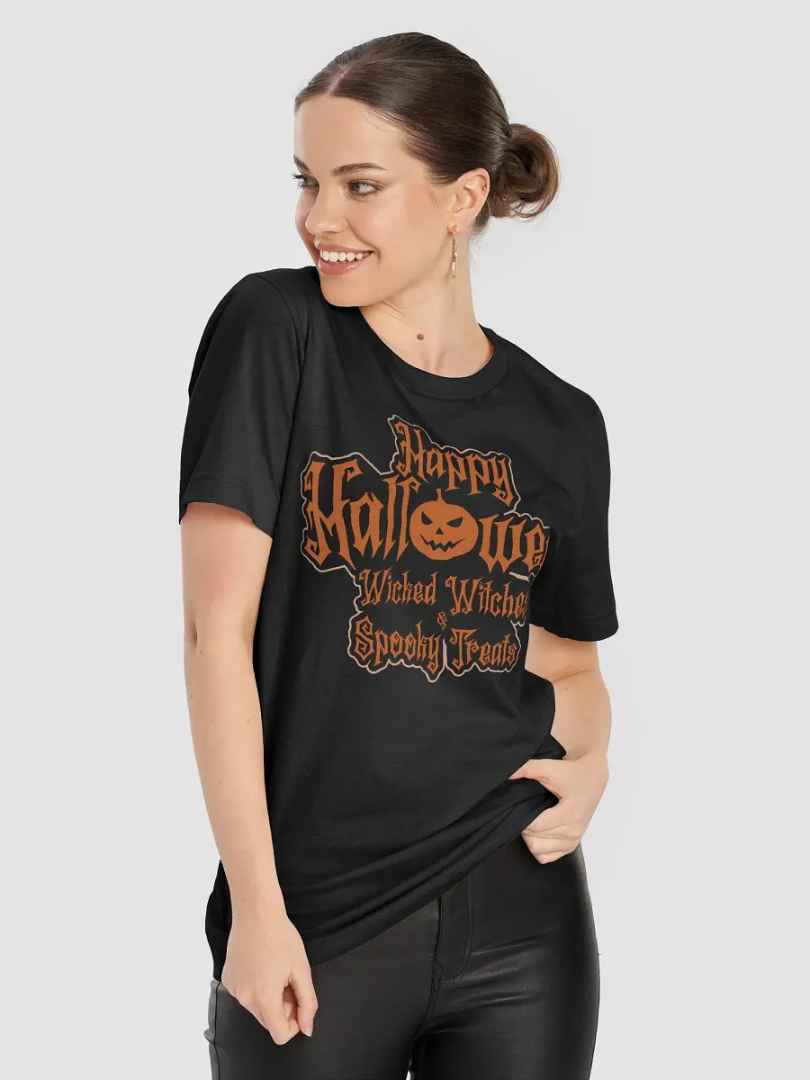 Party with our Happy Halloween Wicked Witches and Spooky Treats T-shirt. product image (5)