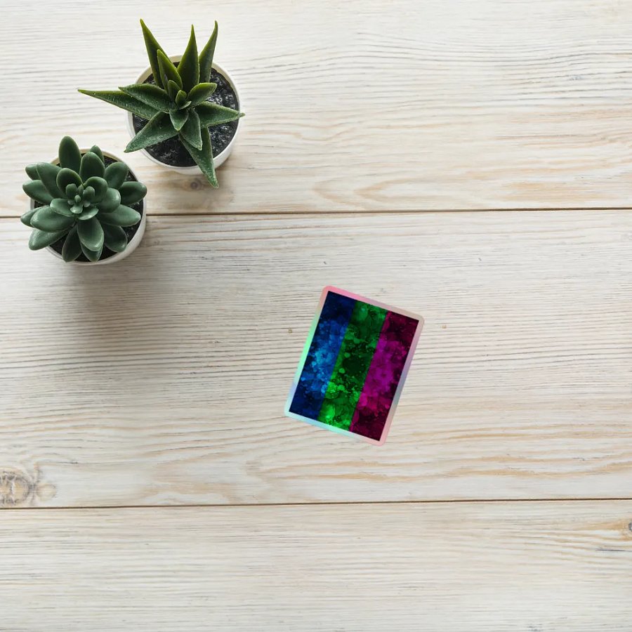 Polysexual Pride Flag Sticker (Textured Variation) product image (10)