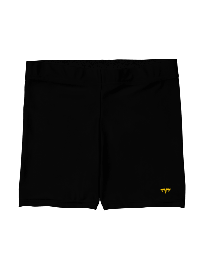 Women's Activewear - Slip Shorts Black - Printed Gold Logo product image (1)