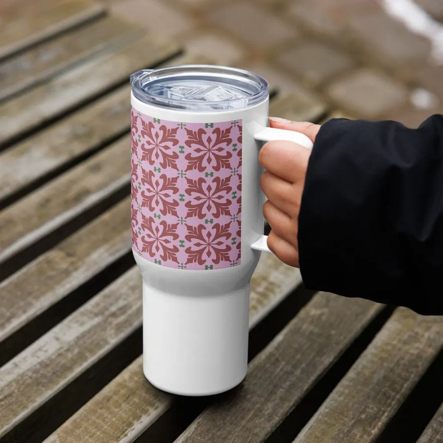 Pink Floral 25 oz Travel Mug product image (4)