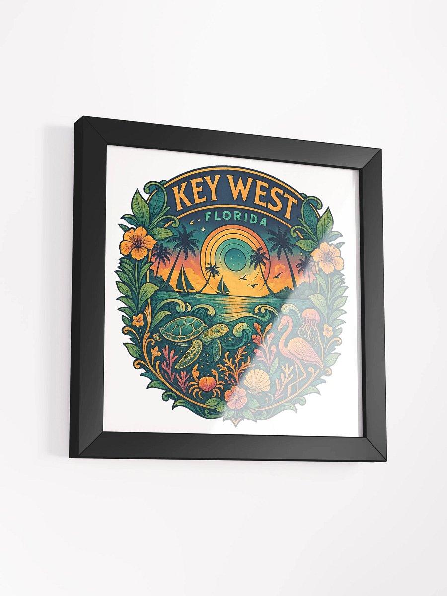 Key West Framed Poster with Tropical Ocean Scene product image (3)