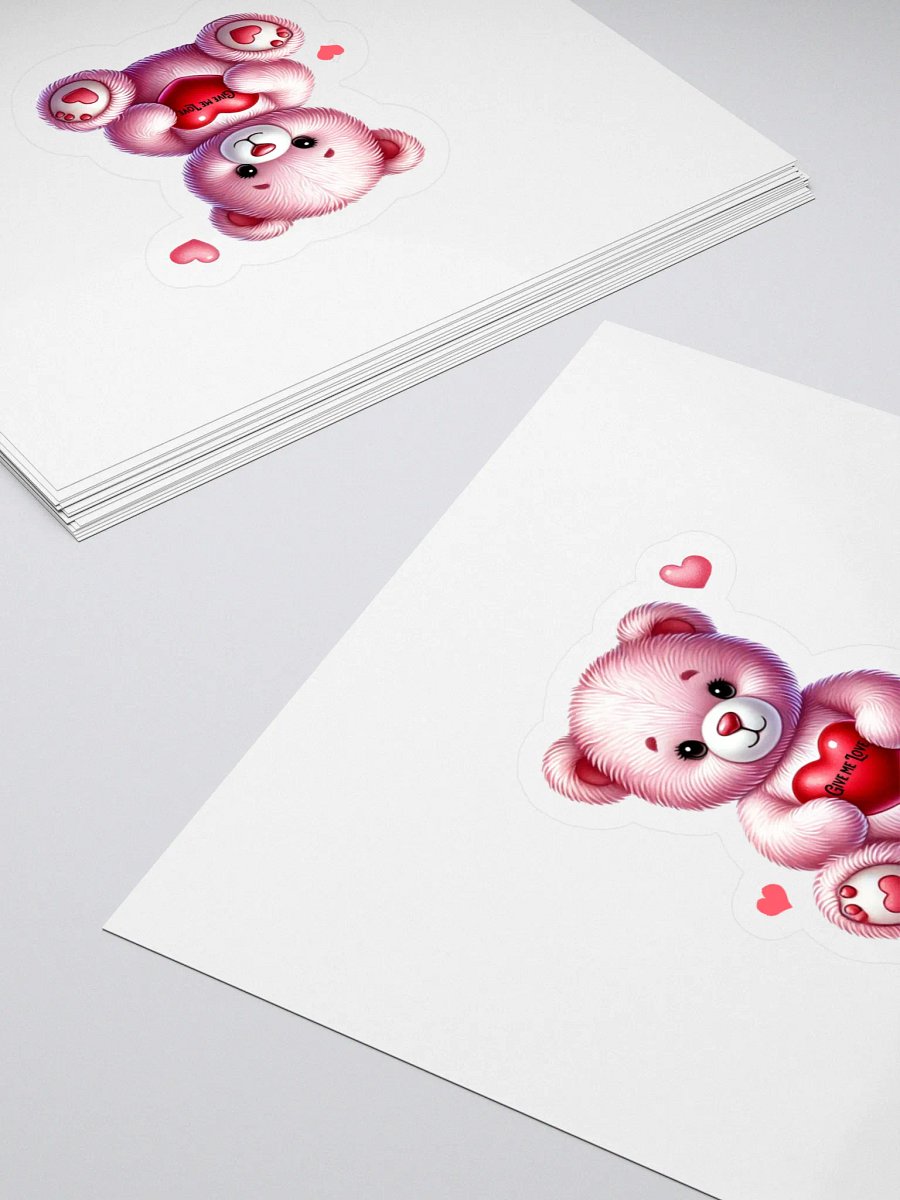 Cute Teddy Bear Give me love sticker product image (4)
