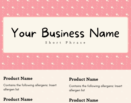 Soft Pink Valentine's Cake Tasting Label Templates product image (3)