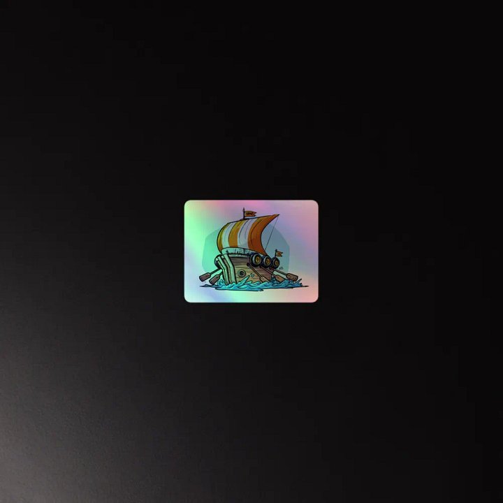 Viking bucket hat ship holographic sticker product image (4)