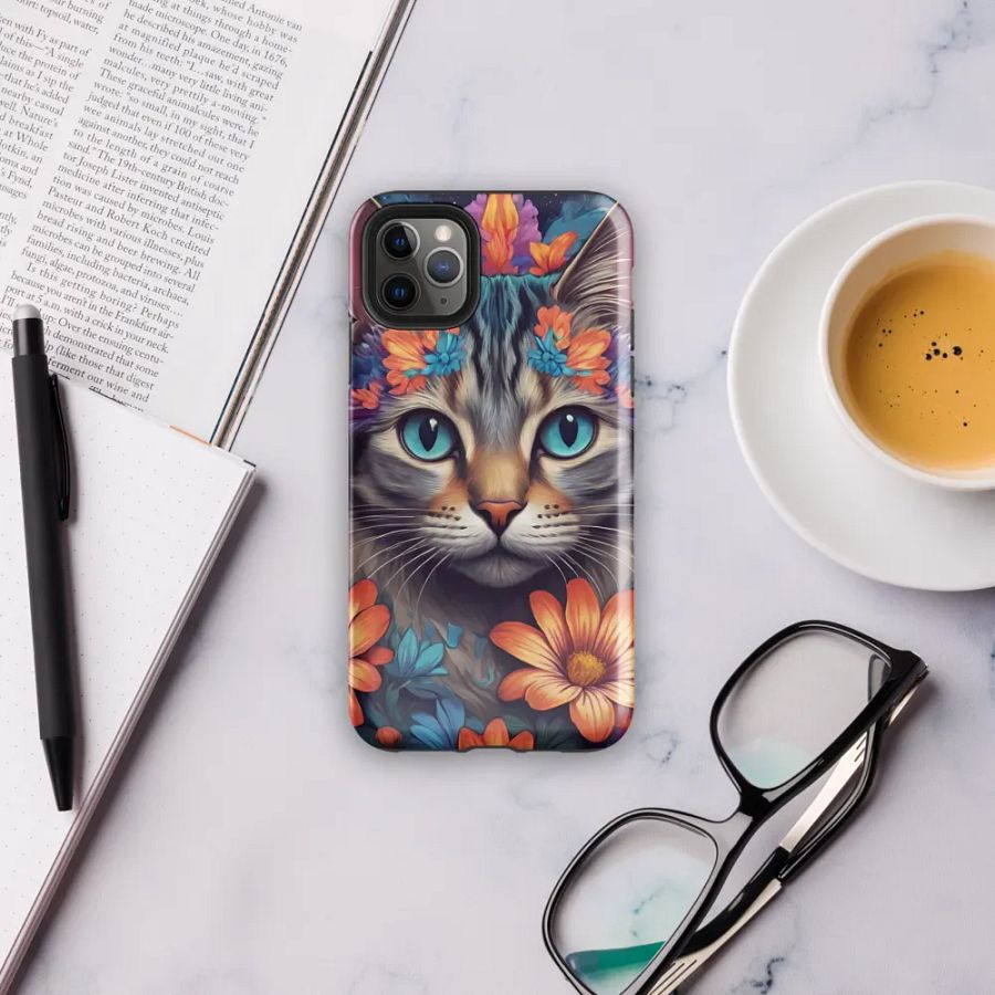 Floral Feline Fantasy: Blossoming Cat iPhone Case product image (6)