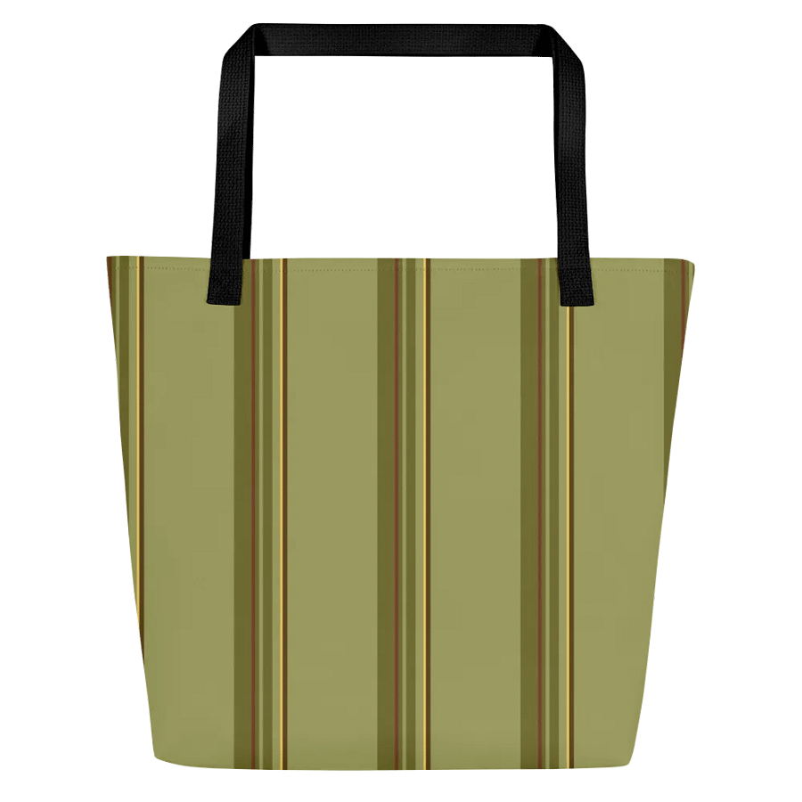 Simple Green Stripes on Large Tote Bag product image (4)
