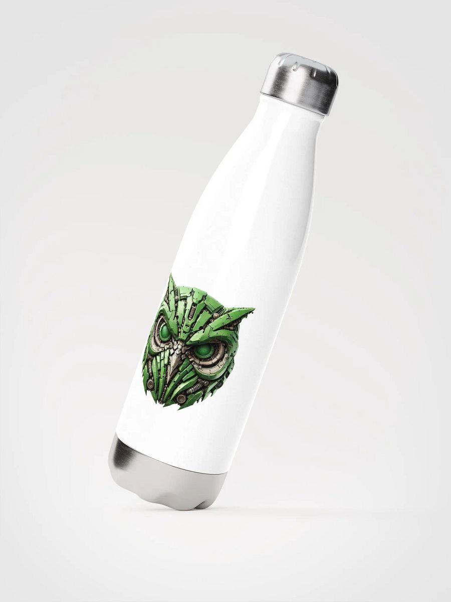Light Green Stainless Steel Water Bottle with Iron Owl Robot Design product image (2)