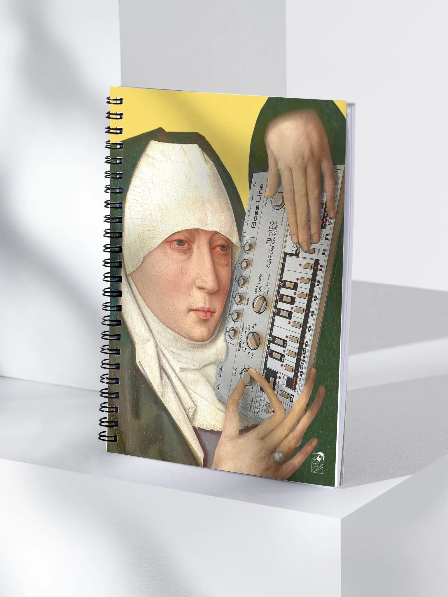 Mater Dolorosa meets Roland TB 303 by Frank Fonik, EDM Techno Spiral Notebook product image (4)