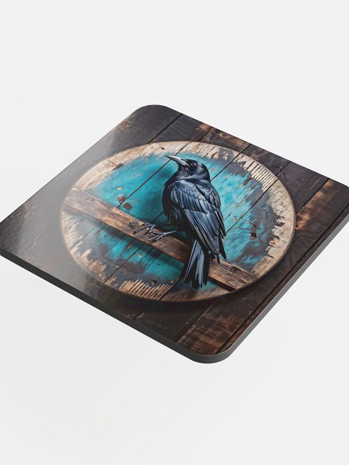 Glossed Cork Coaster - Crow product image (1)