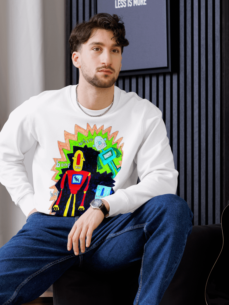 Whimsical Robot Trio Unisex Sweatshirt product image (5)