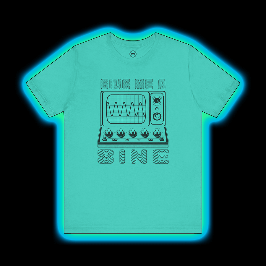 Waveform T-Shirt - Give Me A Sine (Oscilloscope Sound Designer) BLACK PRINT product image (1)