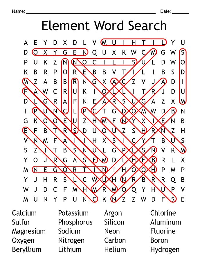 Element Word Search Chemistry Puzzle product image (2)