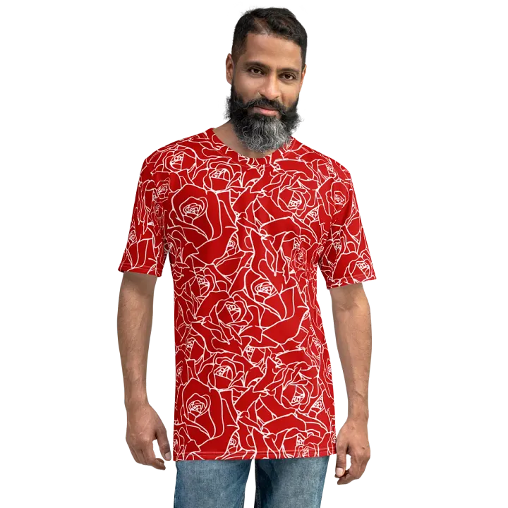 Loads of Roses · red-white crew neck t-shirt product image (1)