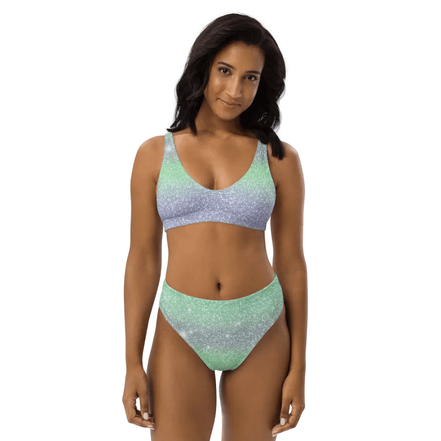 Glitter Unicorn Texture Design High Waisted Bikini (3) product image (8)