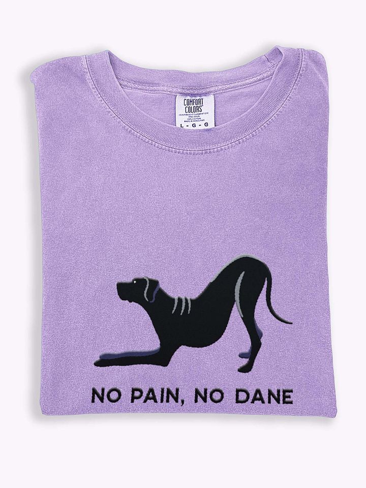 No Pain, No Dane T-Shirt(Embroidered) of a Great Dane(Black) product image (1)