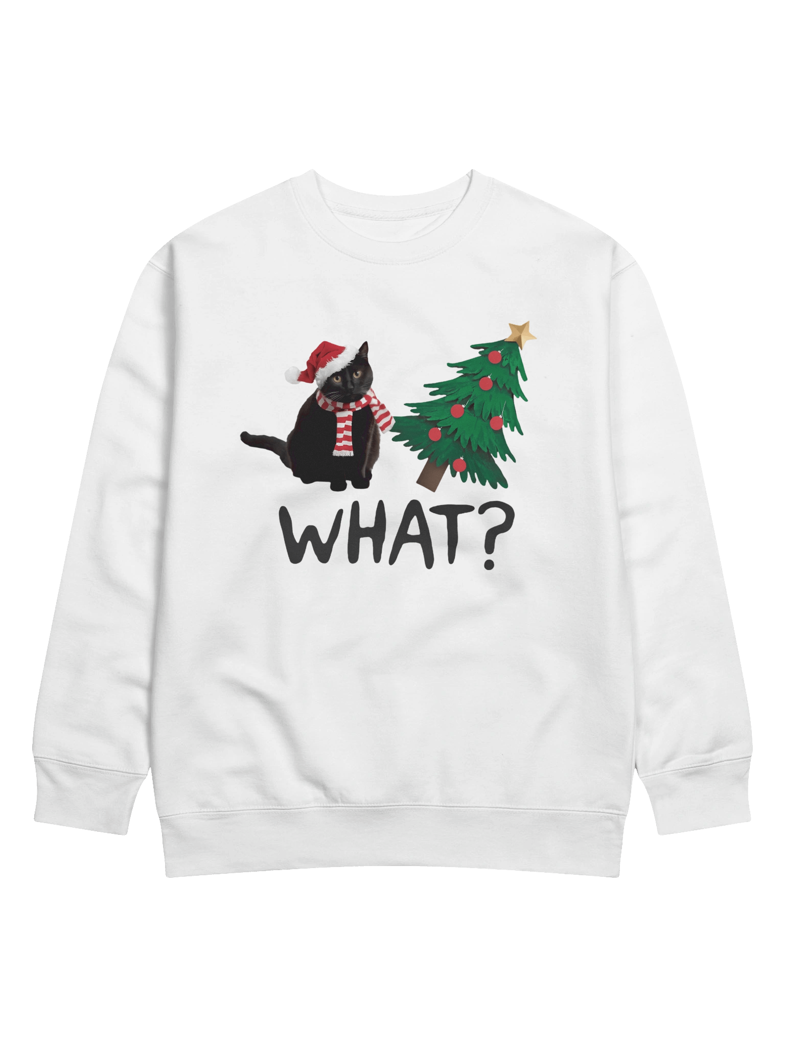 WHAT?" Cat Christmas Sweatshirt | Premium Cozy Crewneck product image (2)