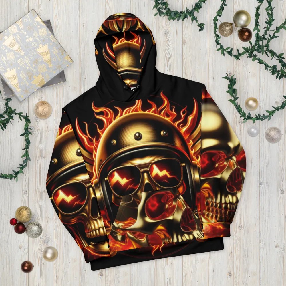 Aviator Golden Glow - Unisex Skull Hoodie #9 product image (10)