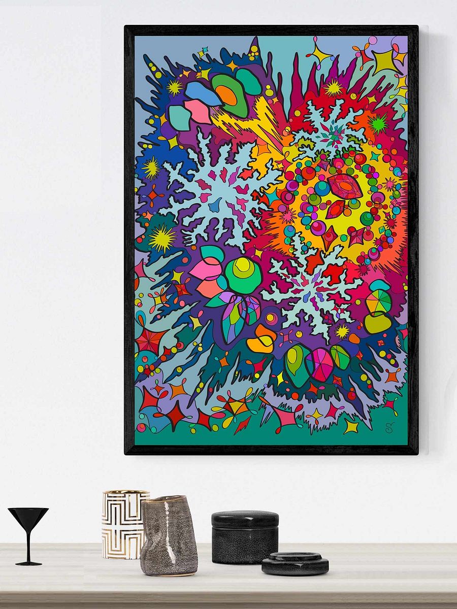 Vibrant Abstract Fusion Poster -Snowflakes product image (8)