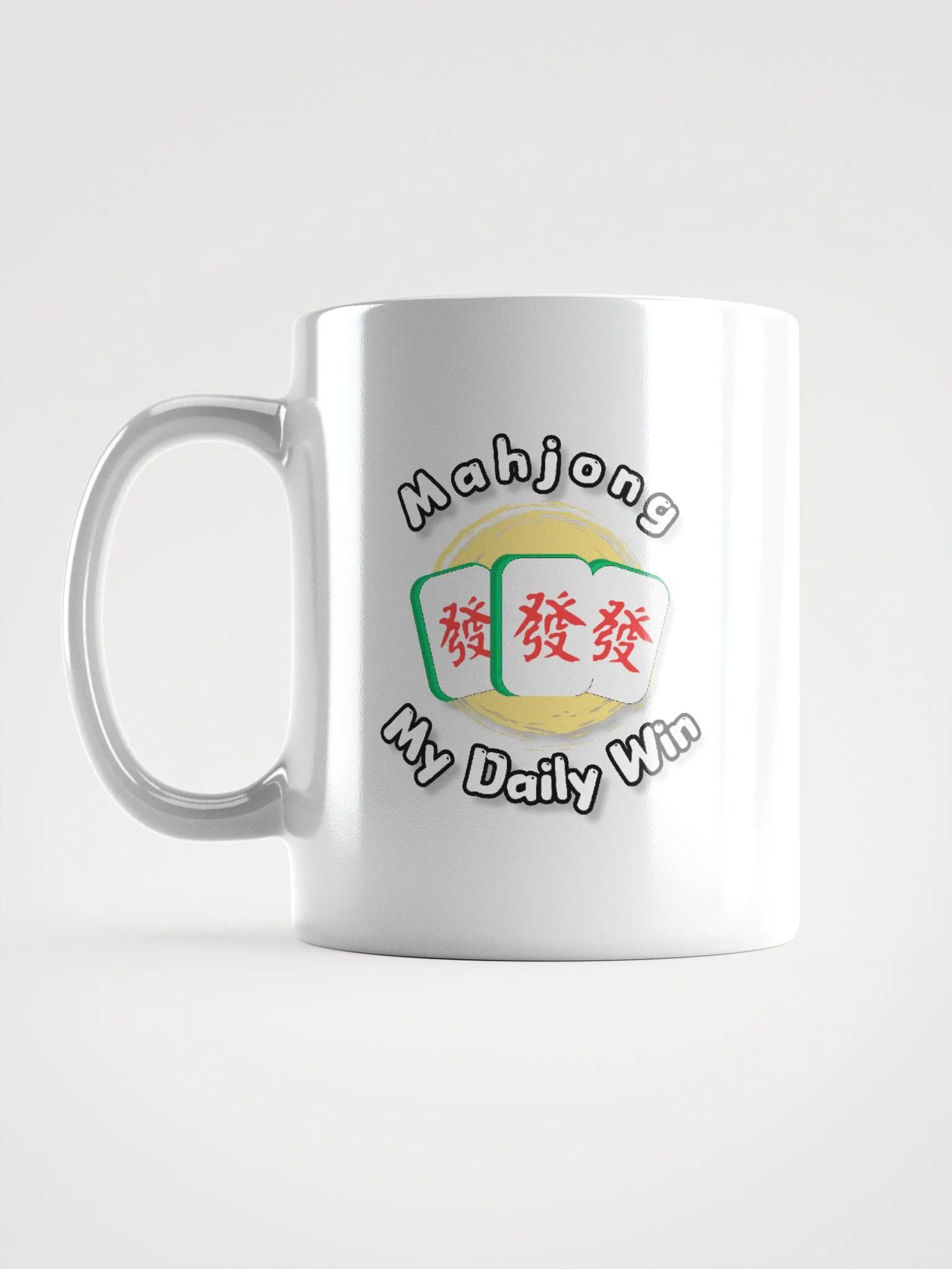 Mahjong my daily win white coffee mug product image (12)
