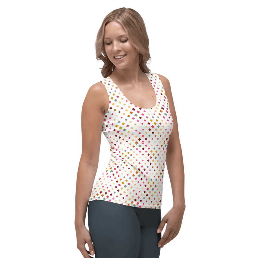 Colorful Square Pattern Design Tank Top - Ver 1 product image (4)
