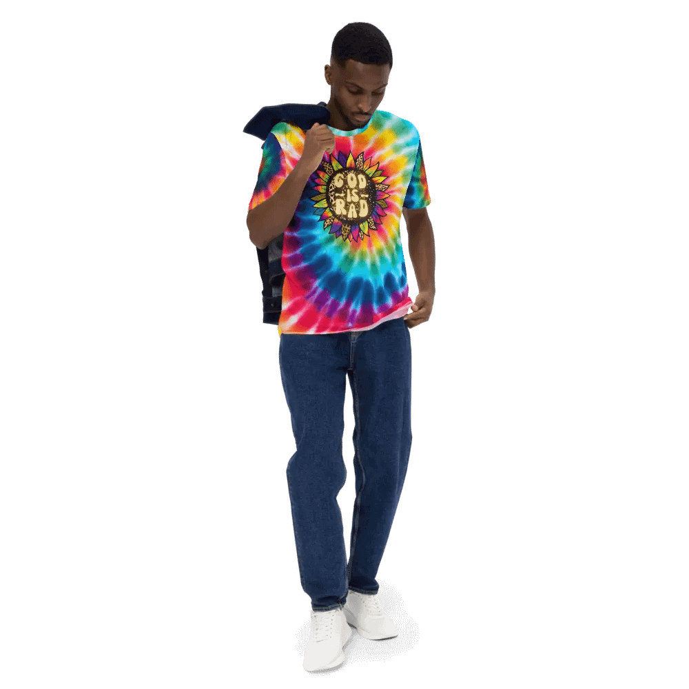 God Is Rad Tie Dye Leopard Sunflower T-Shirt product image (6)