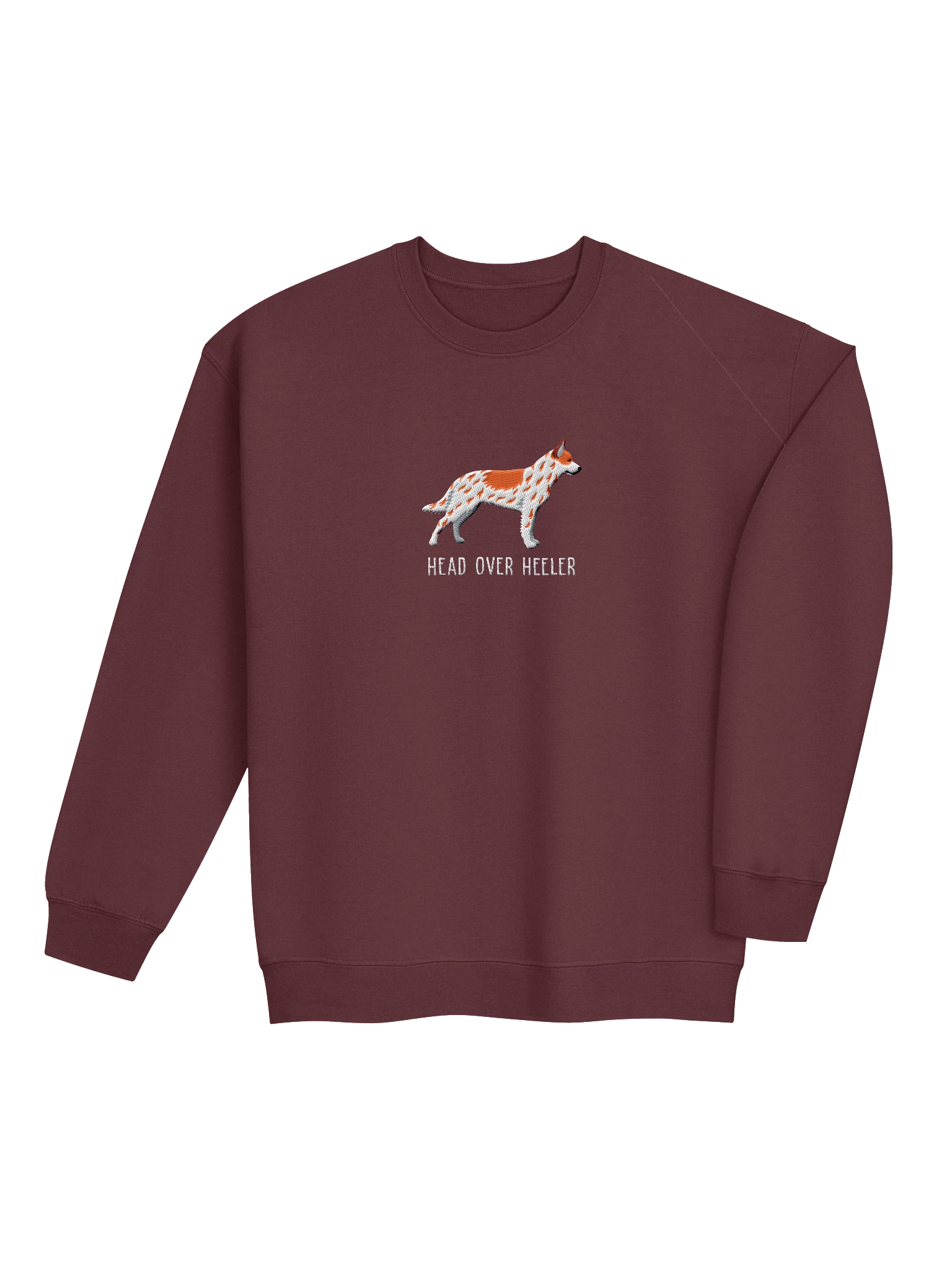 Head Over Heeler Sweatshirt (Embroidered) of an Australian Cattle Dog(Red Heeler) product image (8)