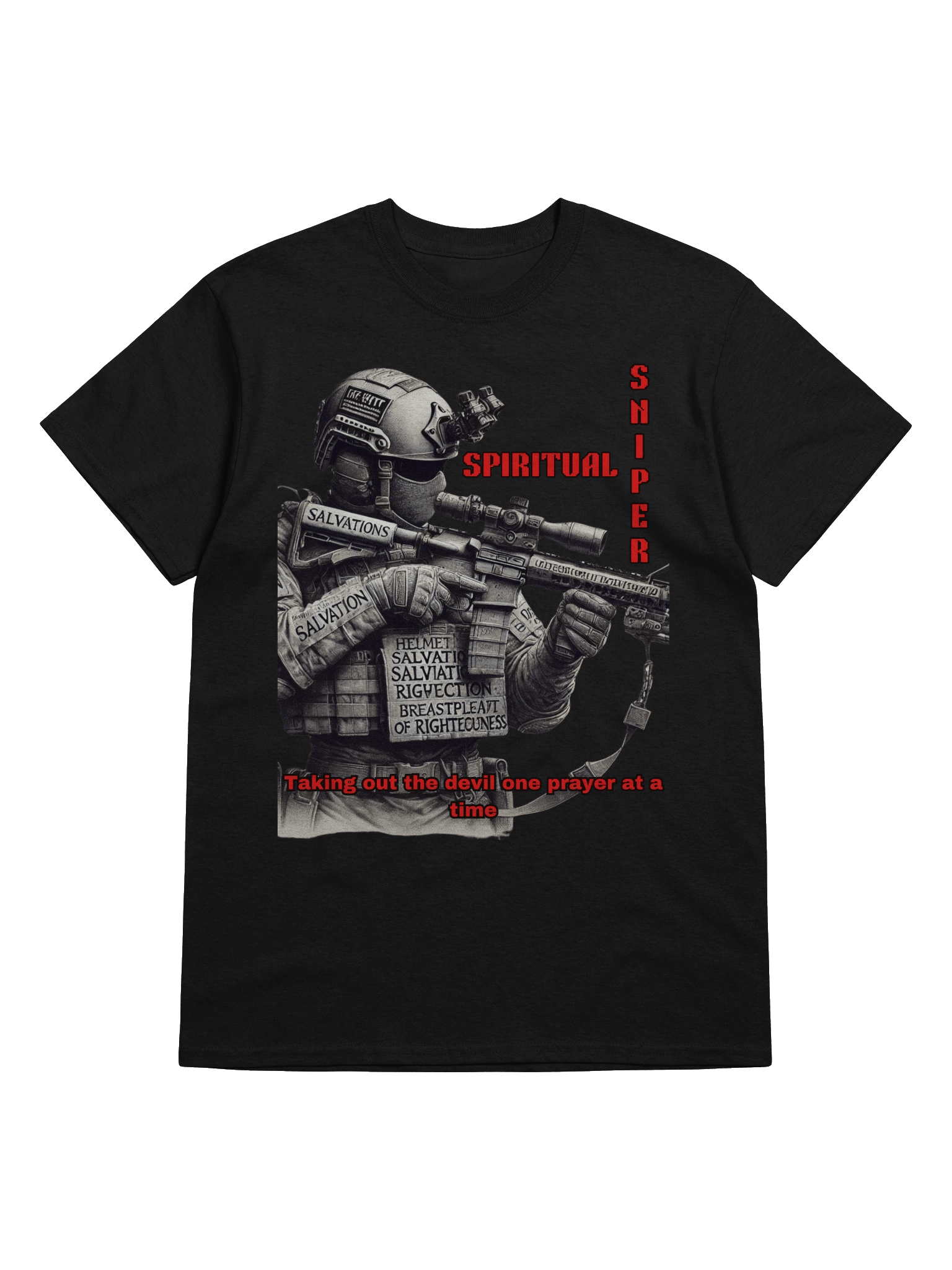 Spiritual Sniper Christian Faith Apparel Taking Out the Devil One Prayer at a Time Kingdom Warrior Design product image (15)