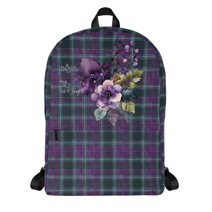 Purple/Green Plaid Backup with Floral Design product image (1)