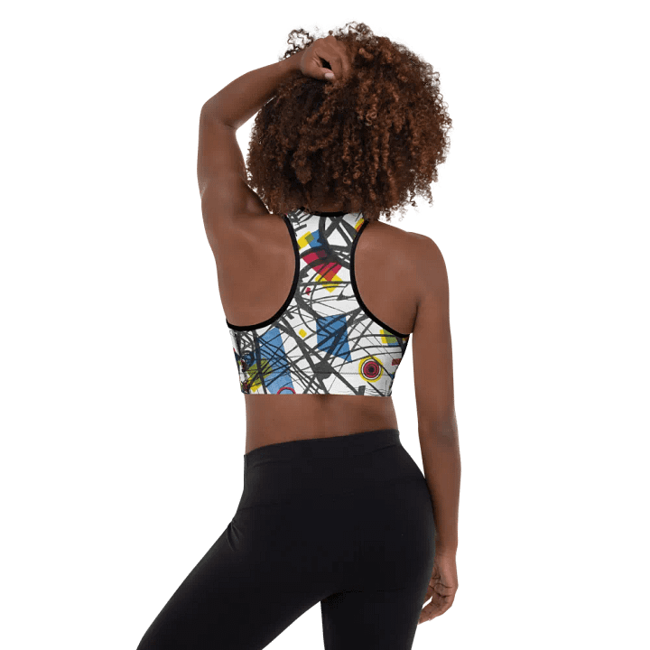 Abstract Lithographic Pattern Design Padded Sports Bra - V3 product image (1)