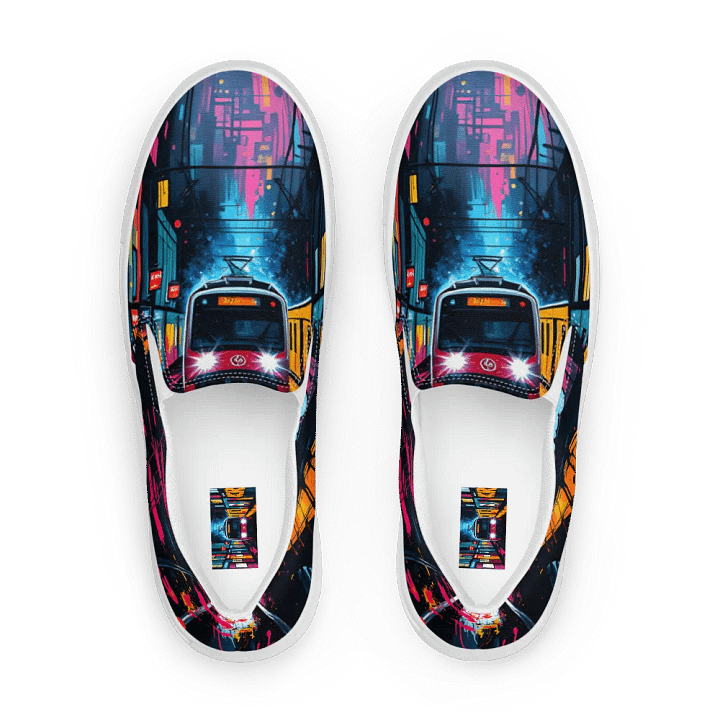 Men's Neon City Canvas Slip-On Shoes product image (1)
