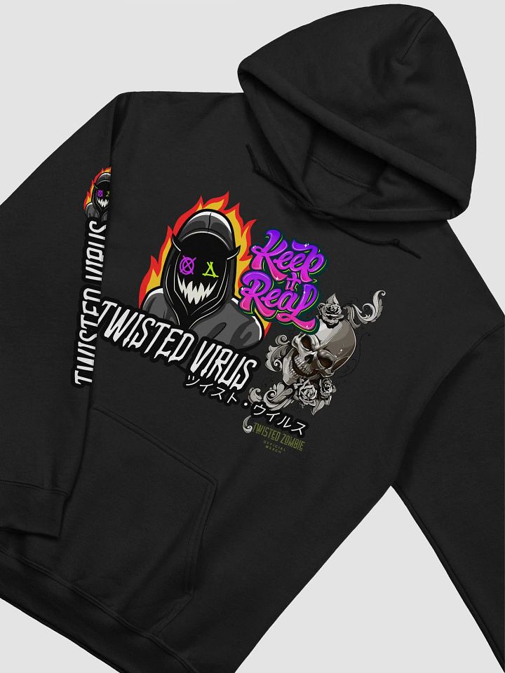 Twisted Virus: KEEP IT REAL Skull Hoodie. product image (1)