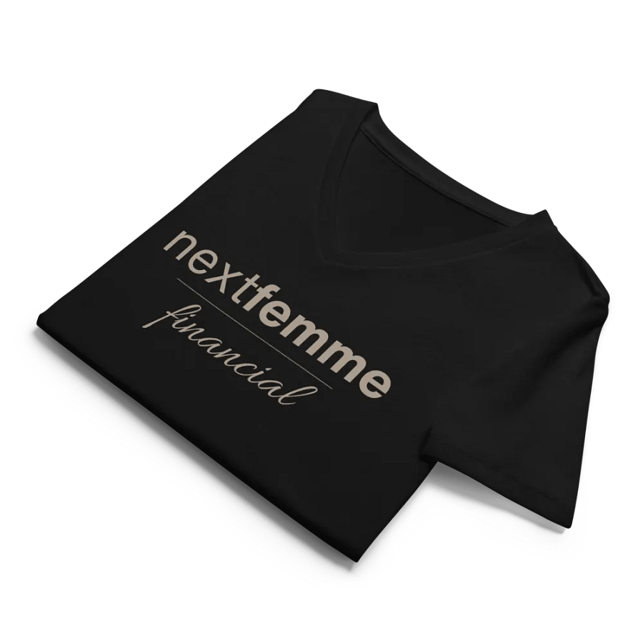 Relaxed V-Neck Tee with Taupe Logotype product image (10)