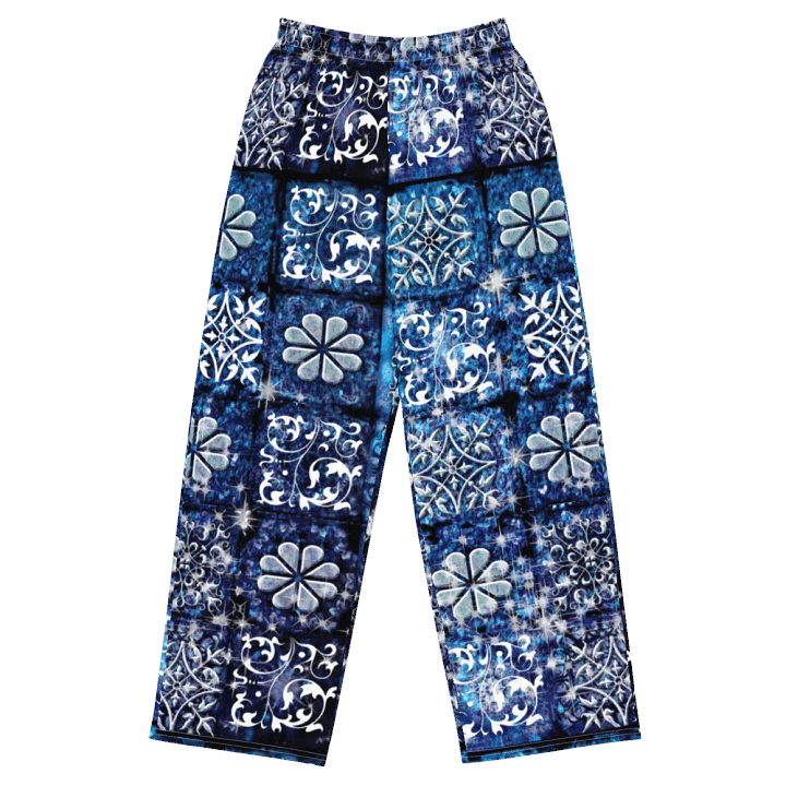 Blue Ice Crystals Motif Wideleg Pants product image (2)