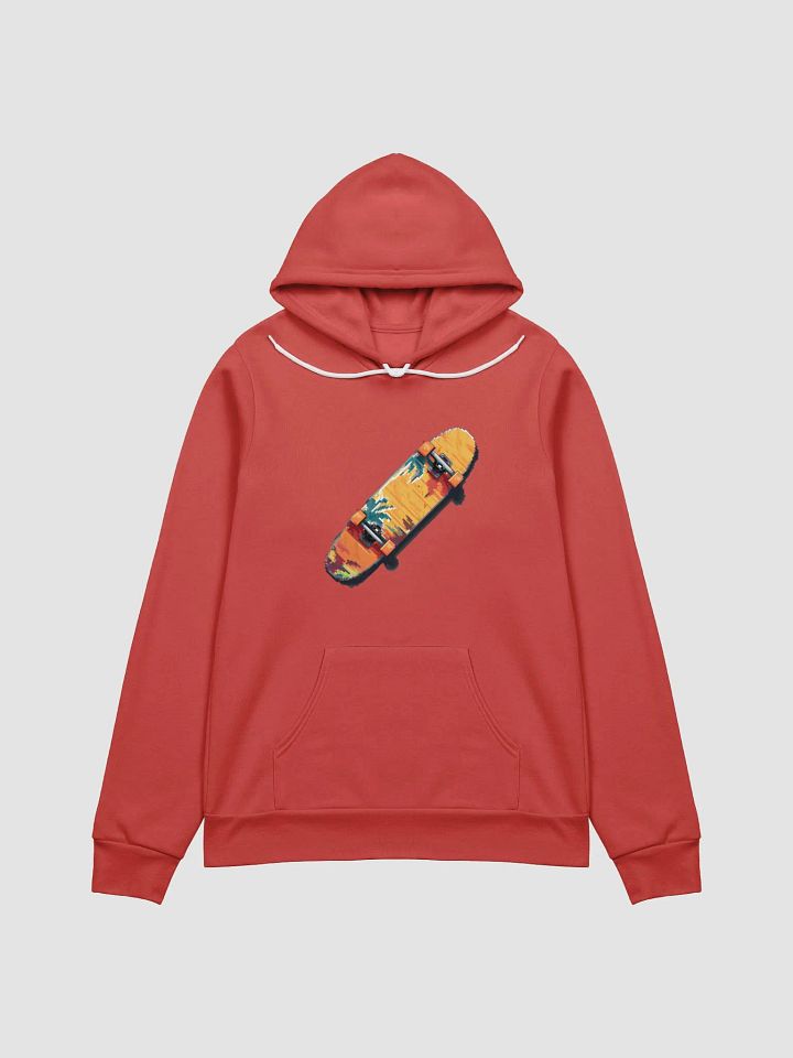 Pixelated Skateboard Hoodie red product image (1)