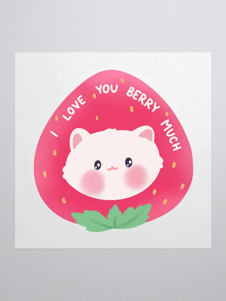 I love you berry much! Cat Vinyl Sticker product image (1)