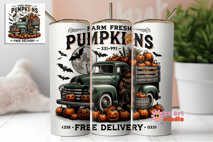 Farm Fresh Pumpkins Tumbler Wrap PNG product image (1)