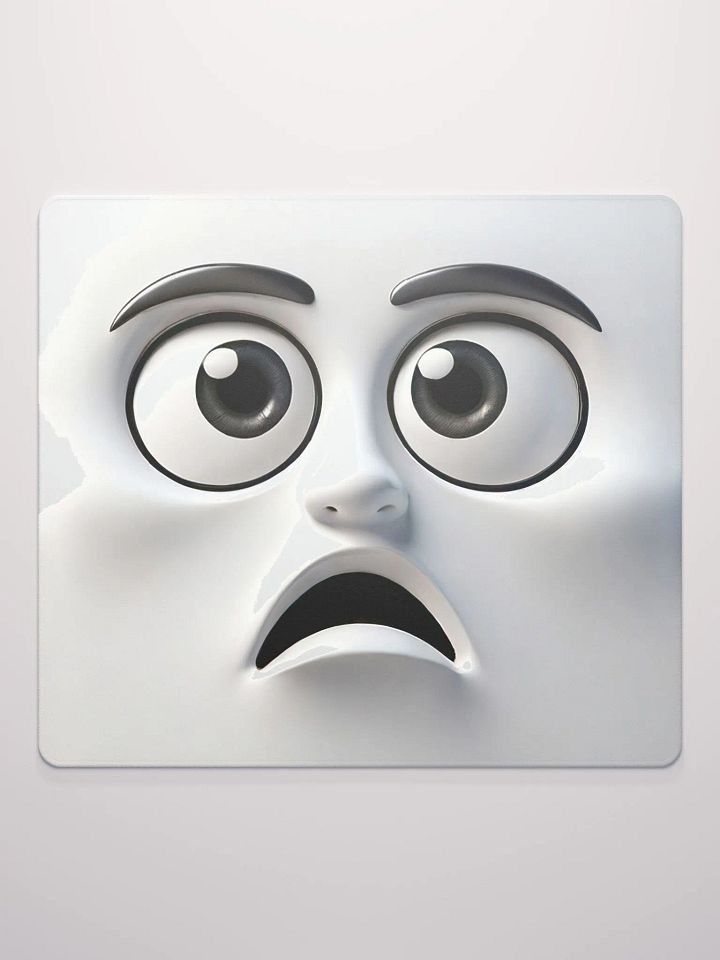 Whimsical Surprise Face Premium Mouse Pad: Infuse Your Workspace with Fun! product image (2)