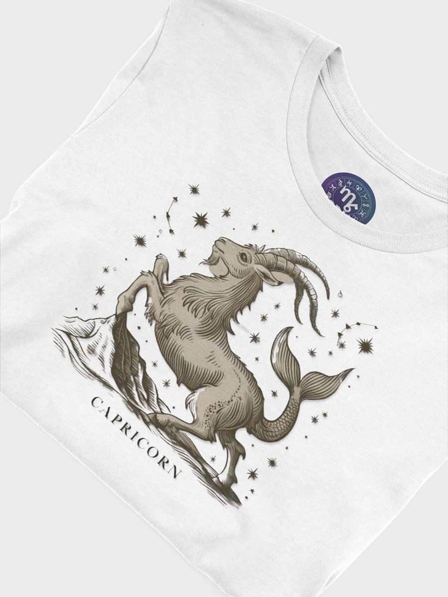 Unisex Capricorn Zodiac T-Shirt - Mythical Sea-Goat and Celestial Design, Astrology Gift product image (7)
